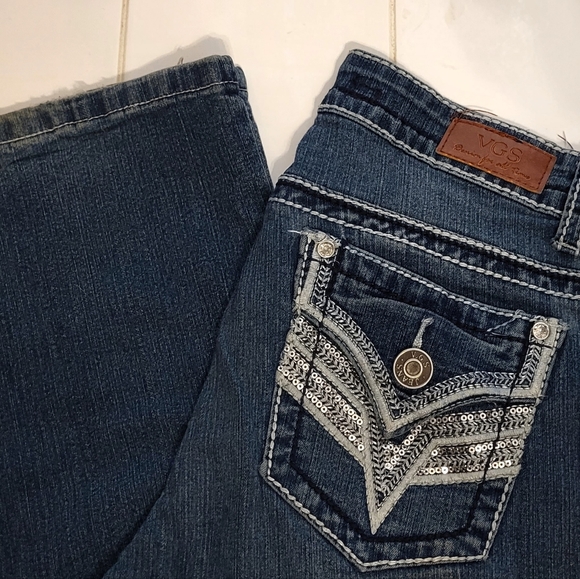 VGS DENIM for all time midrise bootcut 👖 jeans sequins on back pockets - Picture 2 of 5